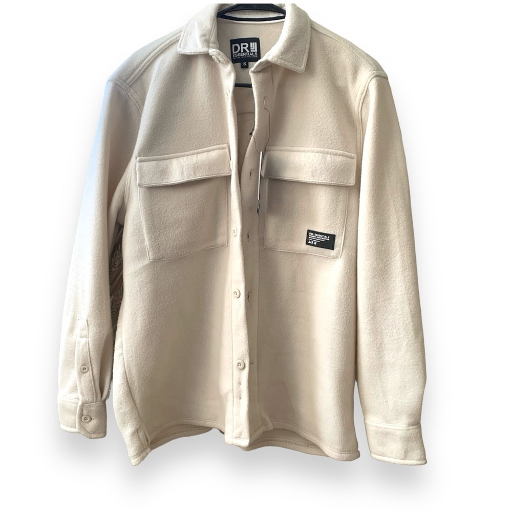 Men's Solid Button Down Top - cream